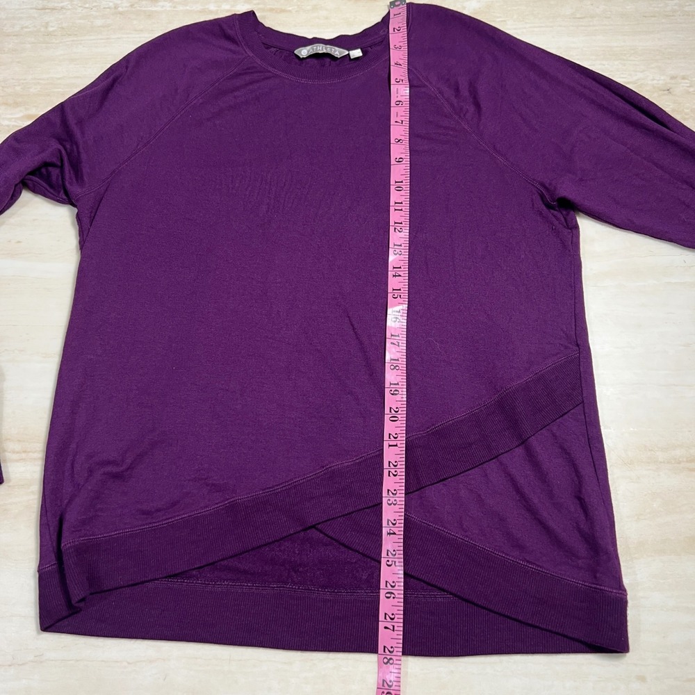 Athleta Purple Tulip Hem Crewneck Sweatshirt Womens Size LT Large Tall Raglan - Picture 6 of 10
